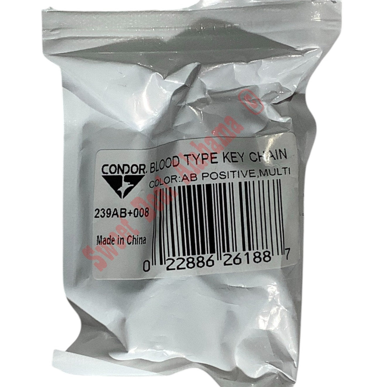 Condor Blood Type Keychain, AB POS (AB POSITIVE), Multi-Camouflage, Snaphook