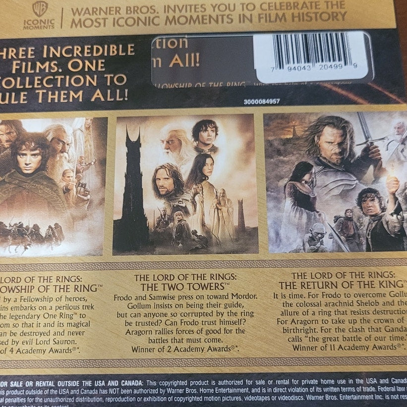 Lord of the Rings DVD 3 Film Theatrical Version Fantasy Adventure Trilogy