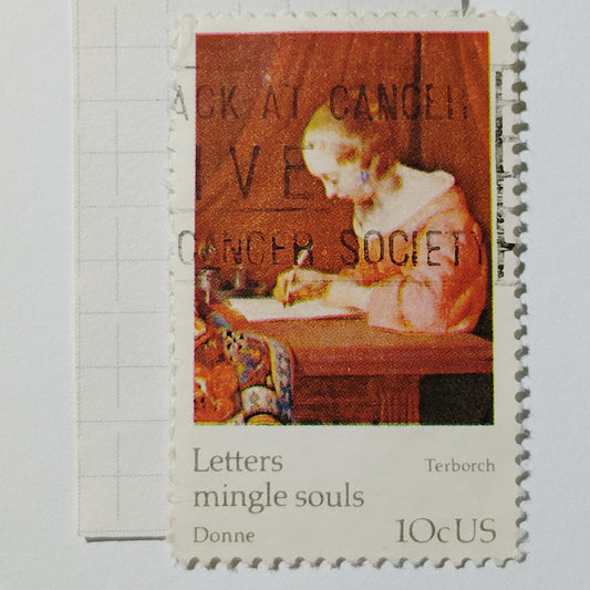 1974 US Postage Stamp Scott #1534 10c Gerard Terborch Lady Writing Used Canceled