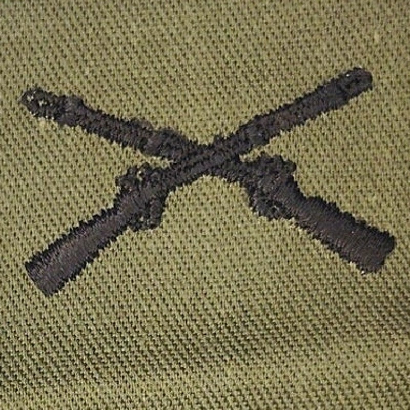 US Army Infantry Branch Patch Pair Subdued ODG 4‑1/8" × 2‑3/4" Sew‑On
