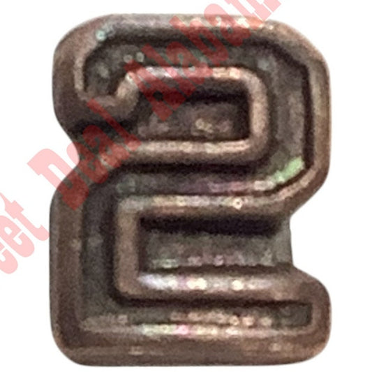 Ribbon Attachment Device: Bronze Strike Flight Number "2" - 5/16"H x 1/16"W