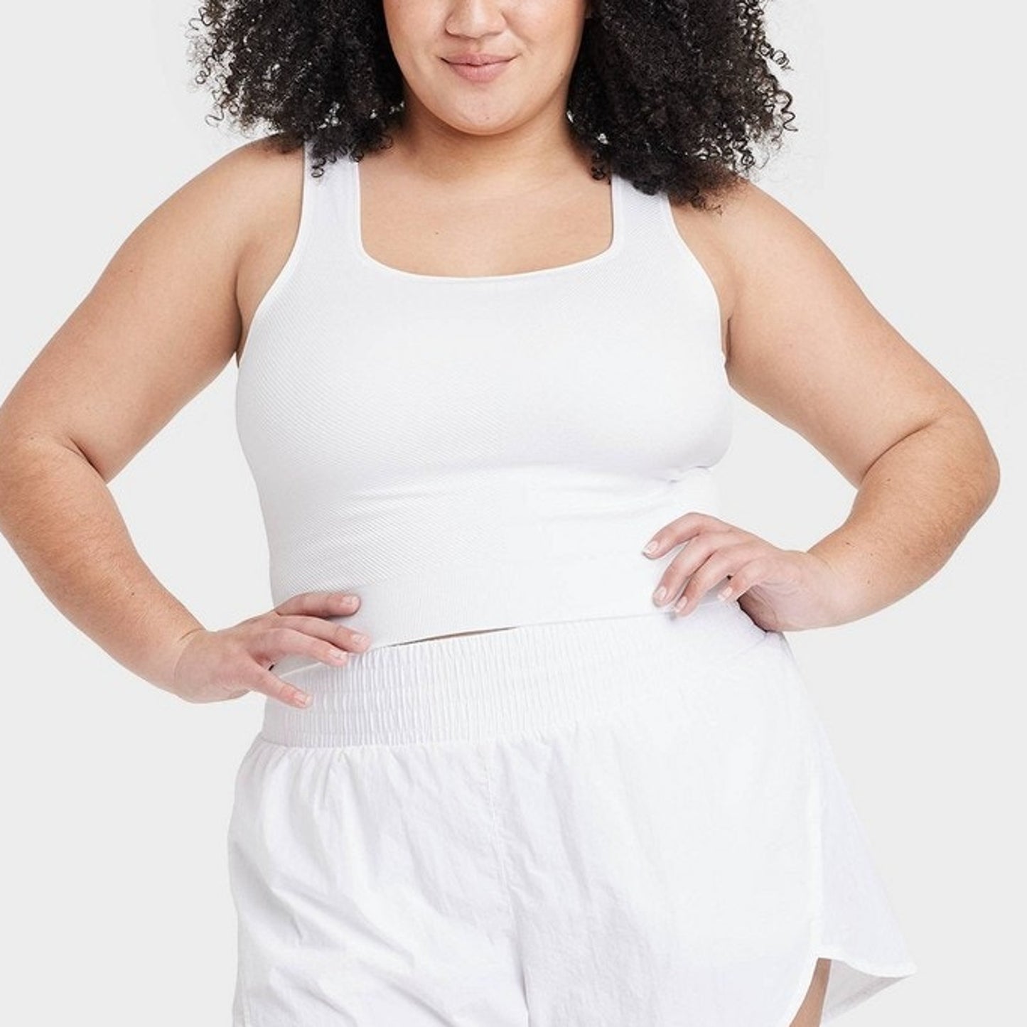Women’s Seamless Cropped Tank Top – All in Motion White 3X