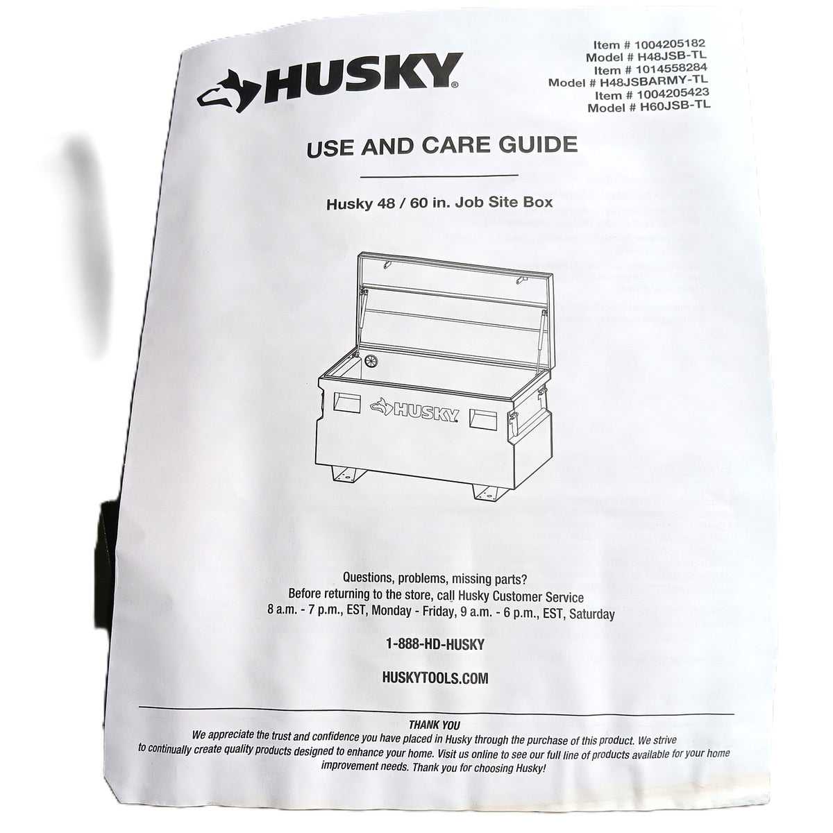 LOCAL PICKUP ONLY - Husky 48" Matte Army Green Steel Jobsite Box LOCAL PICKUP