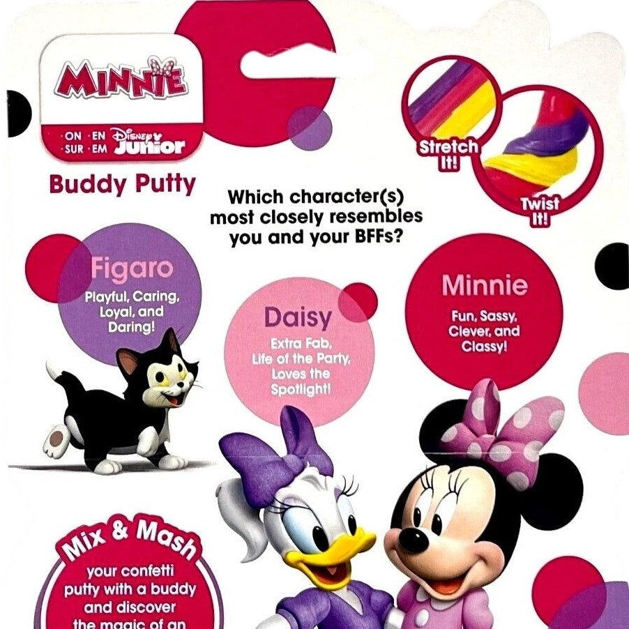 Disney Minnie Buddy Putty – 1 Pack w/ Confetti, 3 Colors, Fun Beads, Ages 4+