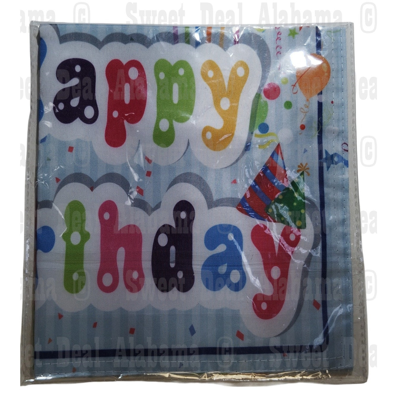 Happy Birthday (Painted Appearance) Hanging Garden Flag  2-Sided Black 12" x 18"