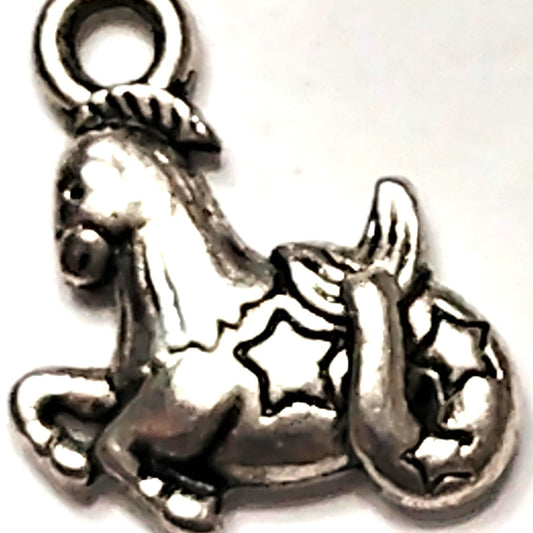 Zodiac Charm Capricorn Patinated Silver‑Tone 1/2" Goat‑Fish Pendant Astrology