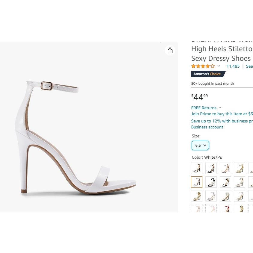 Women's Karrie High Stiletto Pump Heeled Sandals, White, 6.5B077Y5FKBM 196020385675