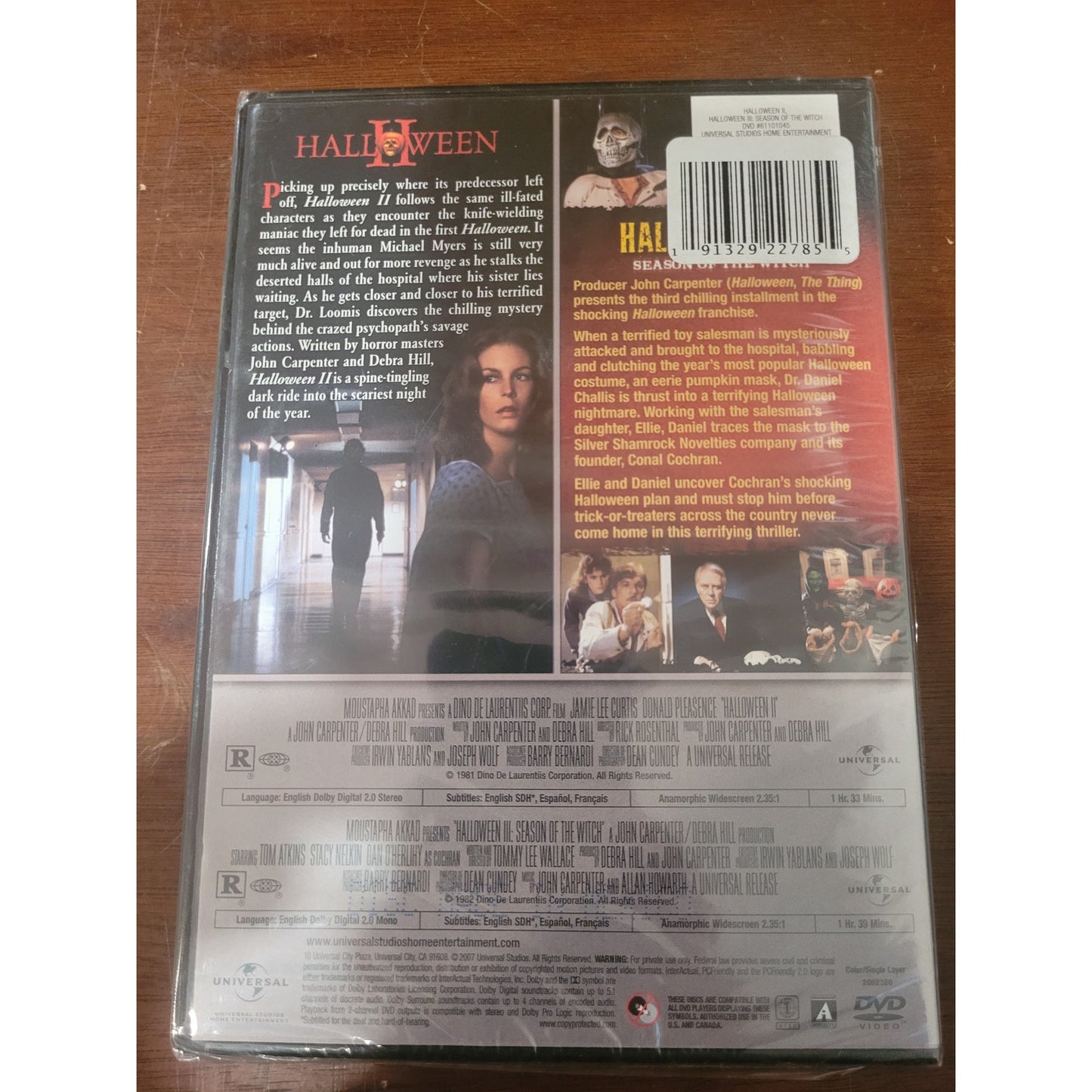 Dbl Feature: Halloween II 1981 Halloween III Season of the Witch 1982 DVD Horror