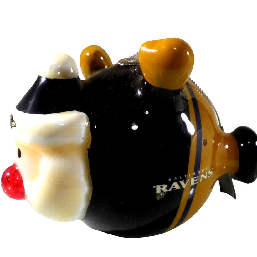 Baltimore Ravens NFL Licensed LED Santa and Snowman Christmas Ornaments