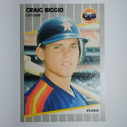 1989 Fleer Craig Biggio #353 Houston Astros Rookie RC - HOF Catcher VG/EX