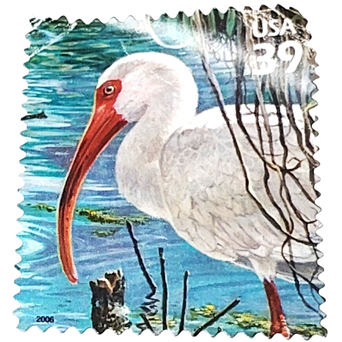 2006 USPS 39c Southern Florida Wetland White Ibis Nature of America Series Stamp