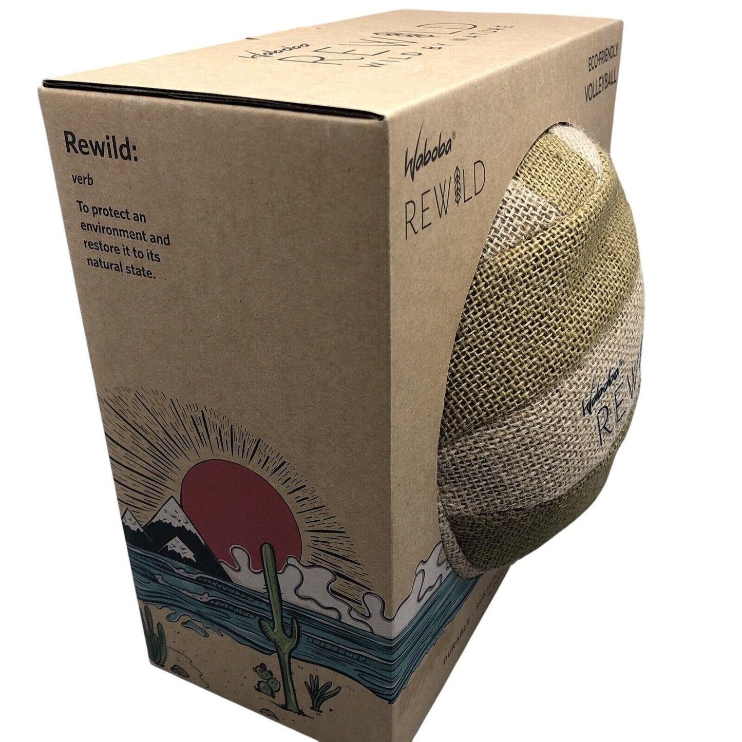 Waboba Eco-Friendly Volleyball Jute Plant Rubber Tree Sustainable Fun, 9.25"D