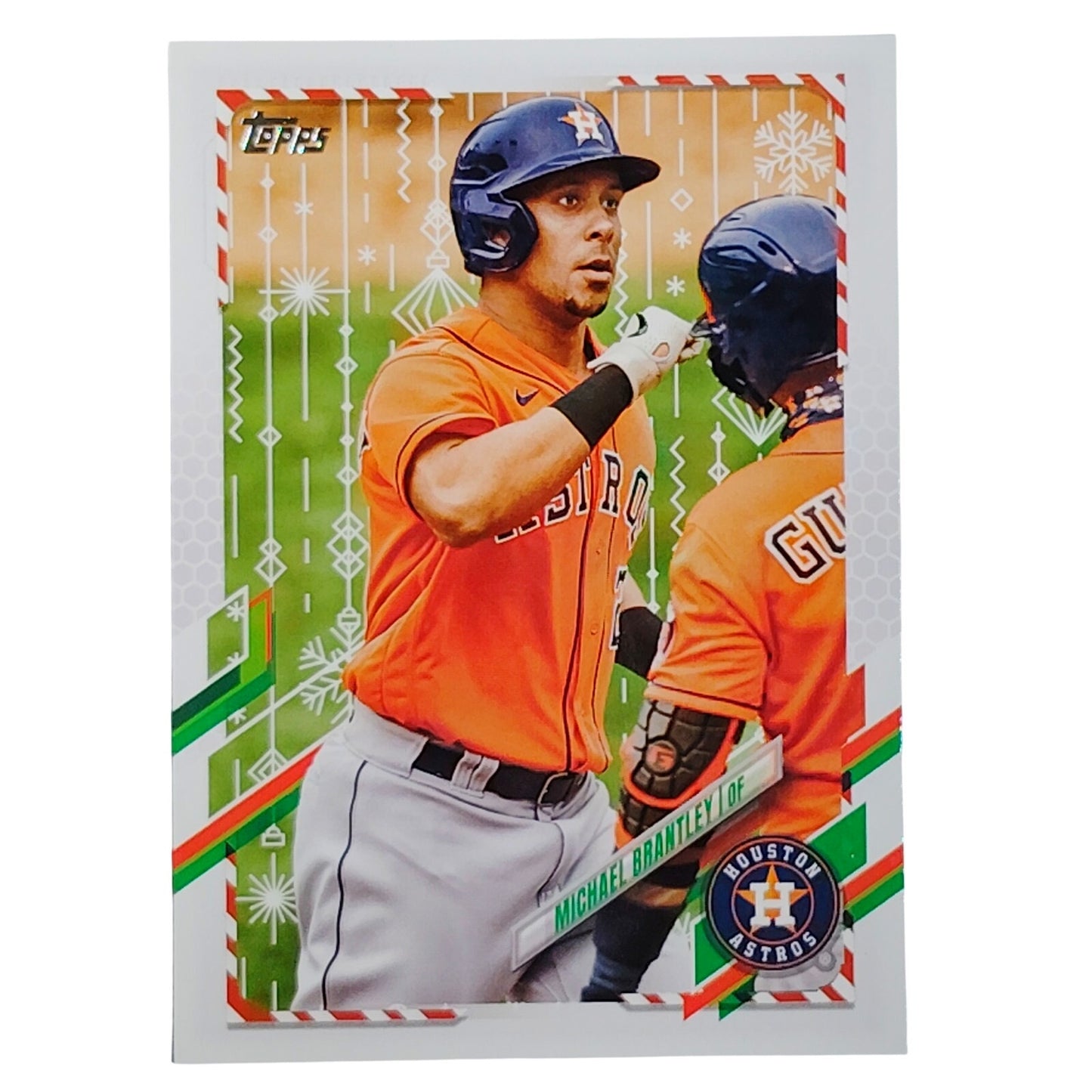 2021 Topps Holiday Michael Brantley HW69 Houston Astros OF Baseball Card VG/EX