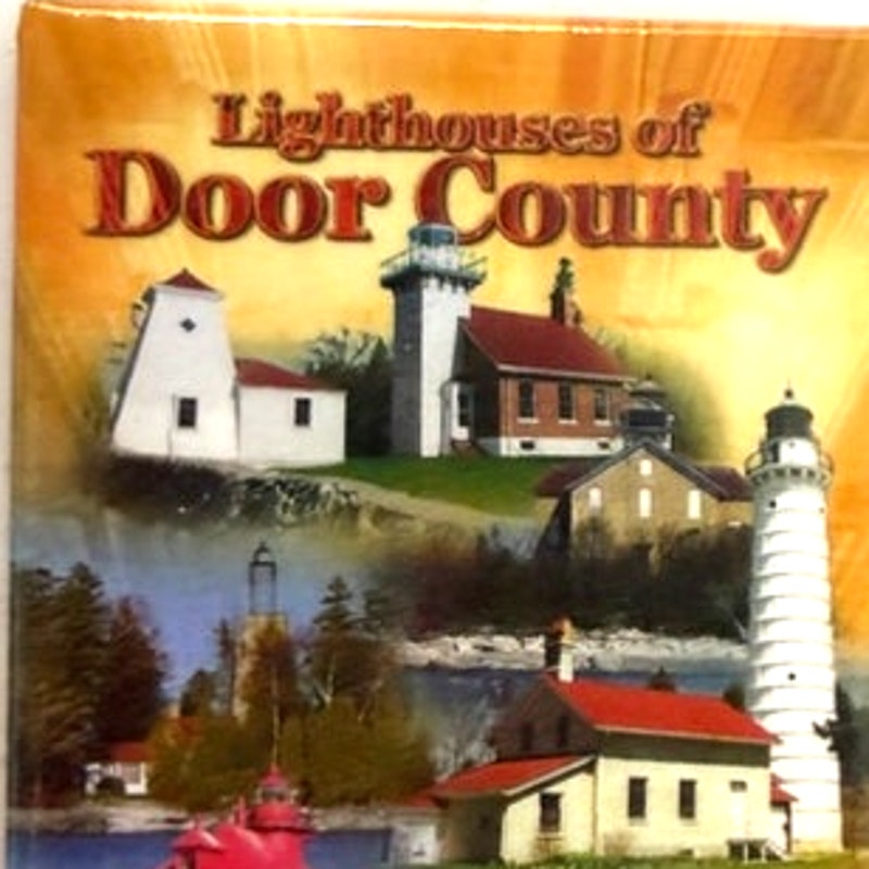 Door County Wisconsin Lighthouse Photo Collage Magnet Cana Island 3‑1/4 × 2‑1/4"