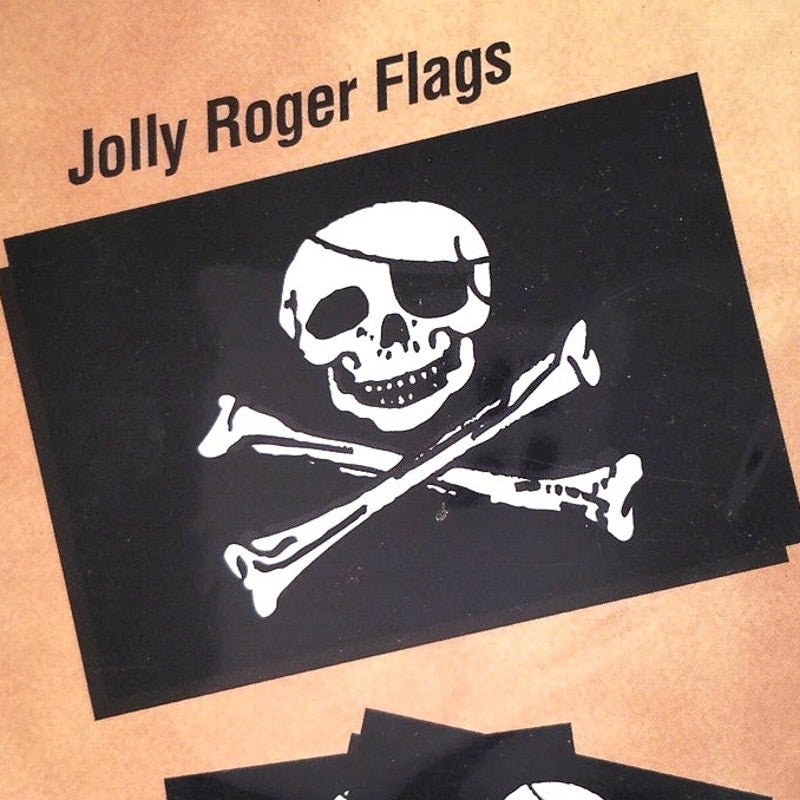Jolly Roger Temporary Tattoos Novelty Pirate Skull Flag Set NIP