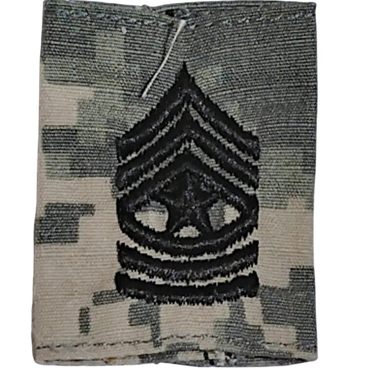 Army Sergeant Major SGM Rank Slip On Tab Gortex ACU UCP Camo E-9 Jacket Sleeve