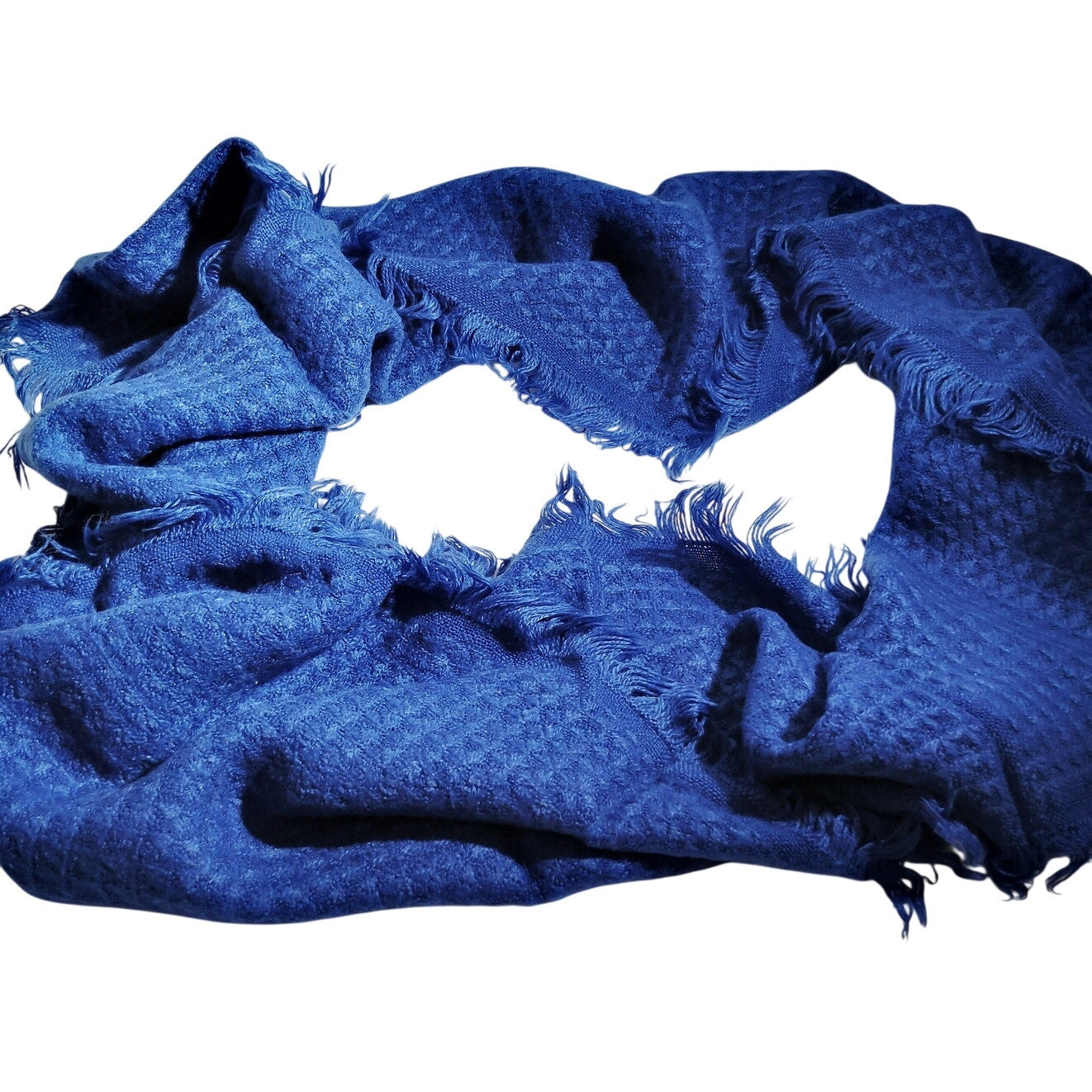 Lucky Leaf Infinity Scarf Dark Blue Waffle Pattern 100% Acrylic 32" × 15", NWT