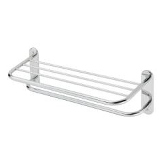 Moen Hotel 24" Towel Shelf with Towel Bar – Polished Stainless Steel