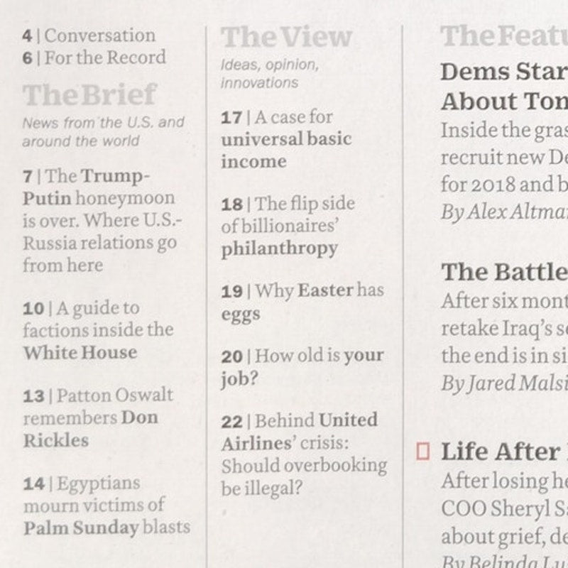Time Magazine Apr 24 2017 Sheryl Sandberg Lets Talk About Grief, United Airlines