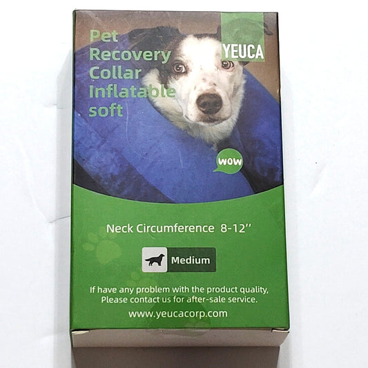 YEUCA Dog Inflatable Recovery Collar Medium 8‑12" Neck Circumference NEW