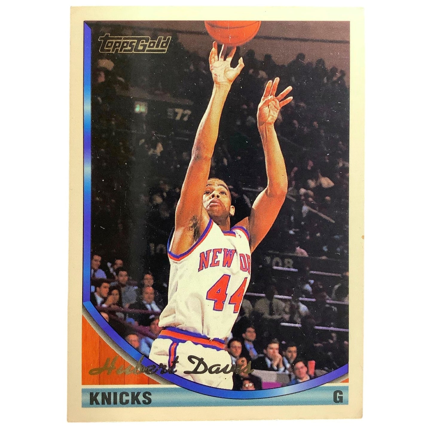 Hubert Davis, New York Knicks, 1993 Topps Gold Insert Collector's Card 365, EXC