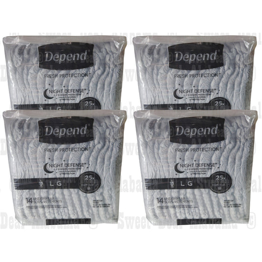 Mens Depend Fit-Flex Incontinence Underwear, Overnight, Disposable, Large, 52 Ct
