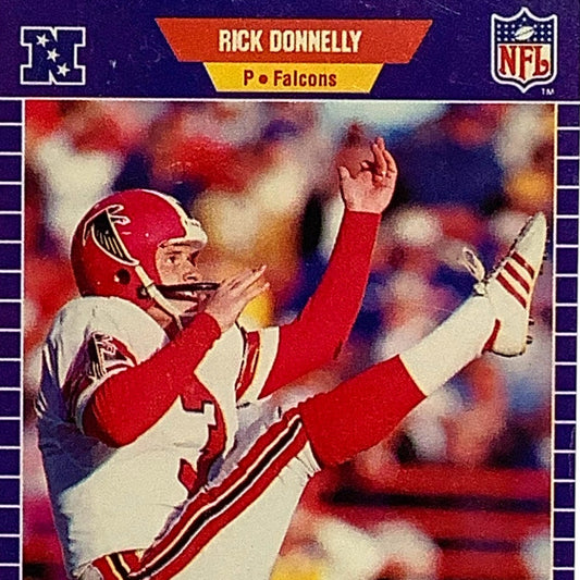Rick Donnelly, Atlanta Falcons, NFL 1989 Pro Set Card 8, EX/NM