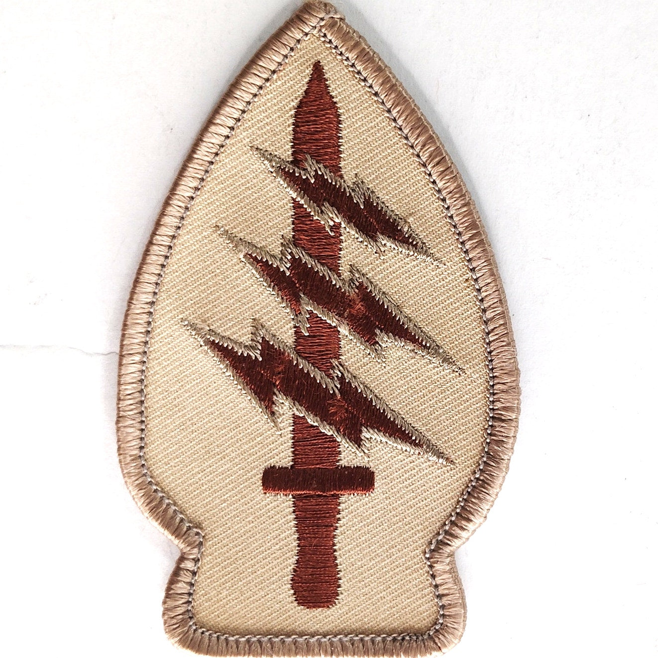 US Army Special Forces SSI Patch Novelty Desert Tan 3‑1/4" × 2" Sew‑On