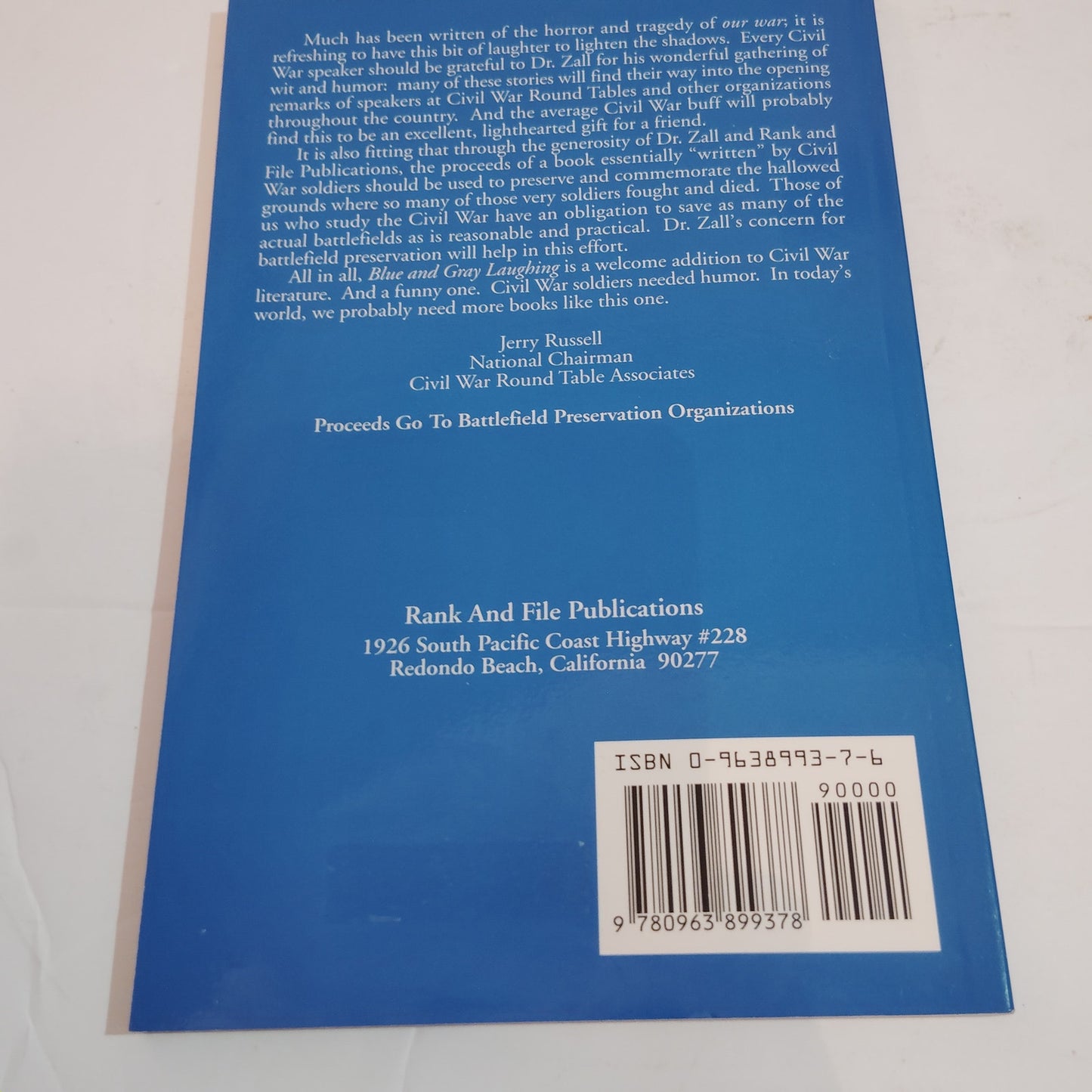 Blue and Gray Laughing 1996 PB LN Civil War Humor Stories Anecdotes History