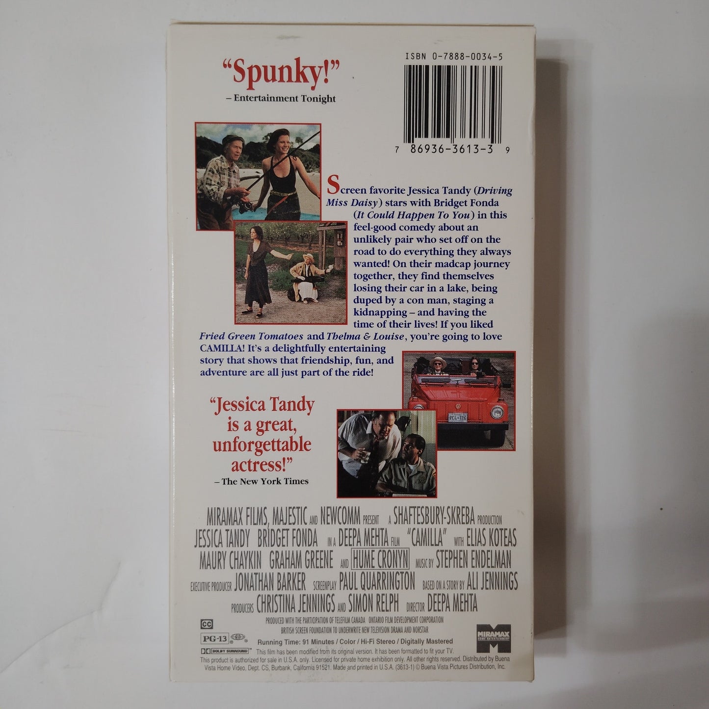 Camilla VHS 1994 Jessica Tandy Bridget Fonda Deepa Mehta Comedy Drama Disney