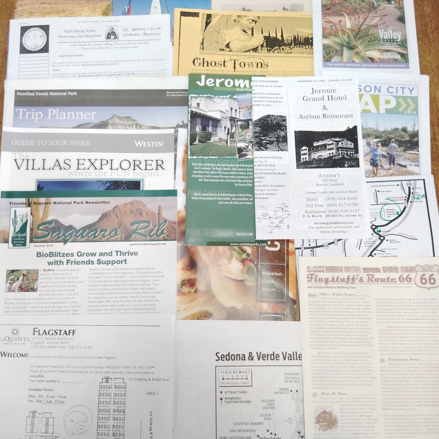 Arizona Travel Ephemera Lot - Maps, Brochures, Guides & Souvenirs 2015