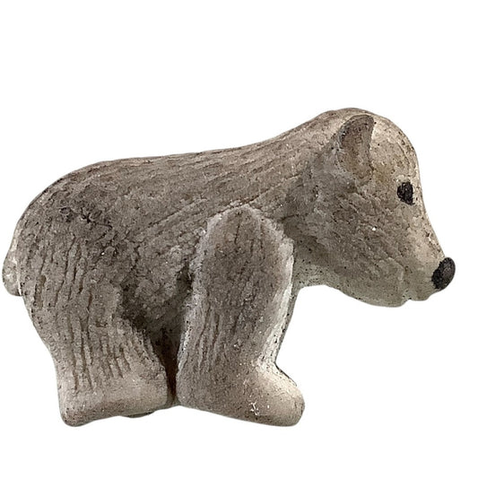 Vintage Miniature Rubber Carved Dog Figure, 1-1/8"L x 3/4"H x 1/2"W