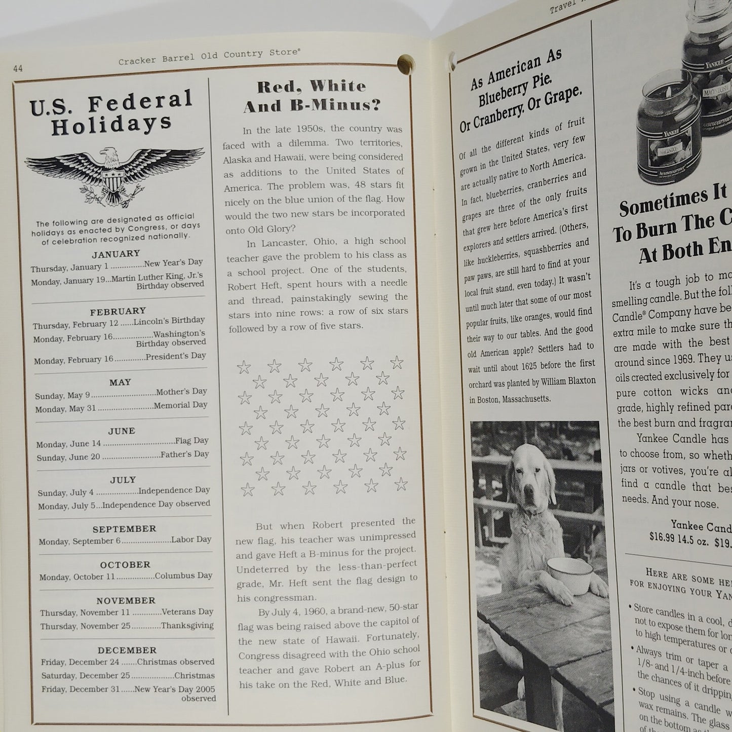Cracker Barrel Old Country Store Travel Almanac – 2004 Vol. 2 – 8-1/2" x 5-1/2" – Americana Ephemera