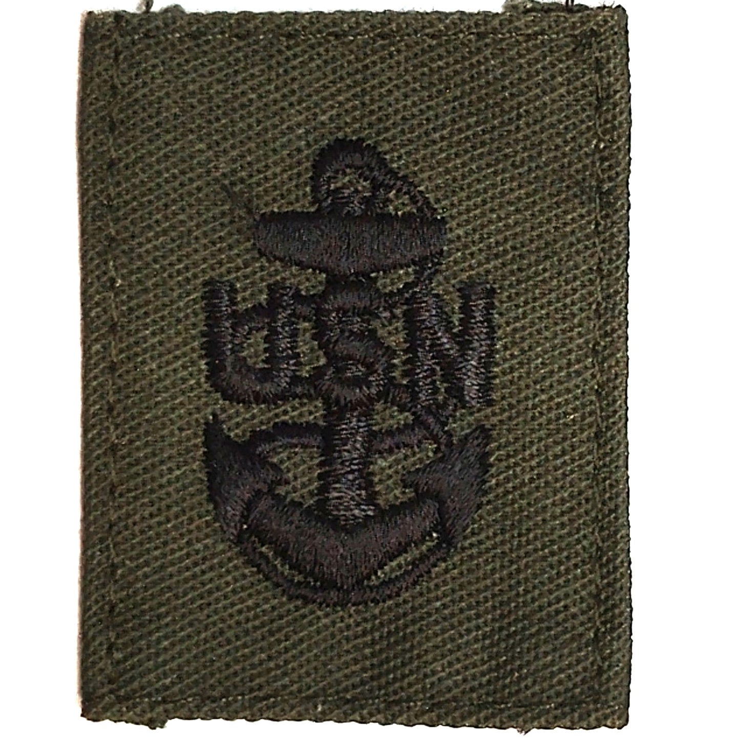 Vintage US Navy E‑7 Chief Petty Officer Subdued Cap Device 2" × 1‑3/8" TE Sew‑On