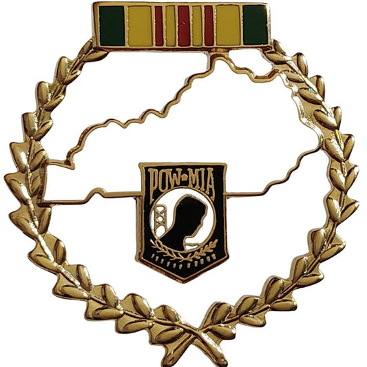 Vietnam POW/MIA Kentucky State Wreath Novelty Hat Lapel Pin, 1‑1/4"