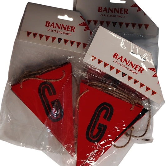 Outdoor BBQ Banners - "Grill & Chill"  – 3‑Pack, 72" Red & Black Party Décor