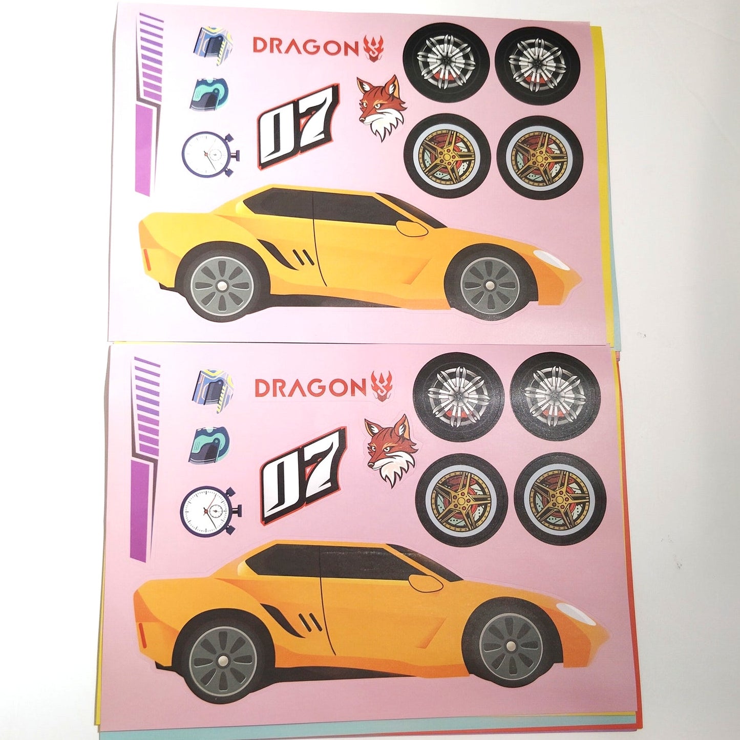 12‑Sheet Racing Car Assembly Sticker Set DIY Cartoon Race Car Craft Pack