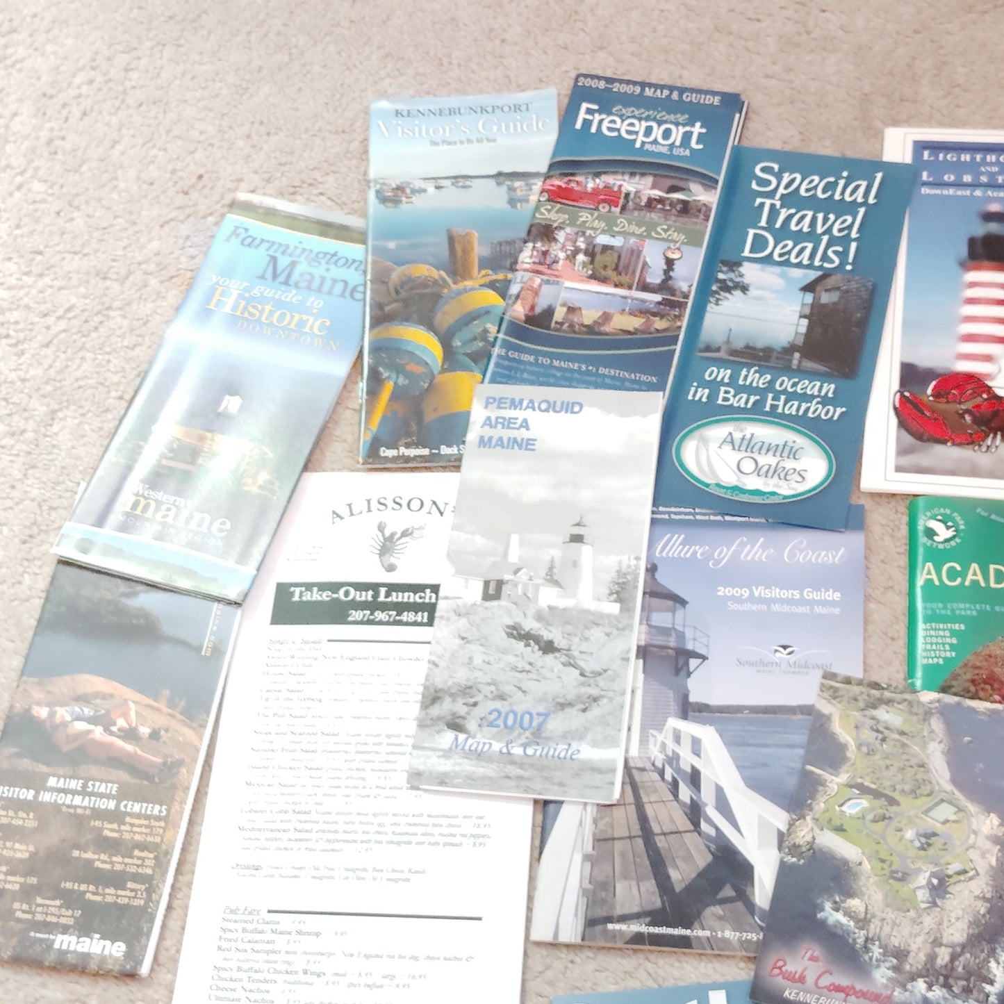 Maine Travel Ephemera Lot 2007–2010 Portland Acadia Kennebunkport 1.75 Lbs