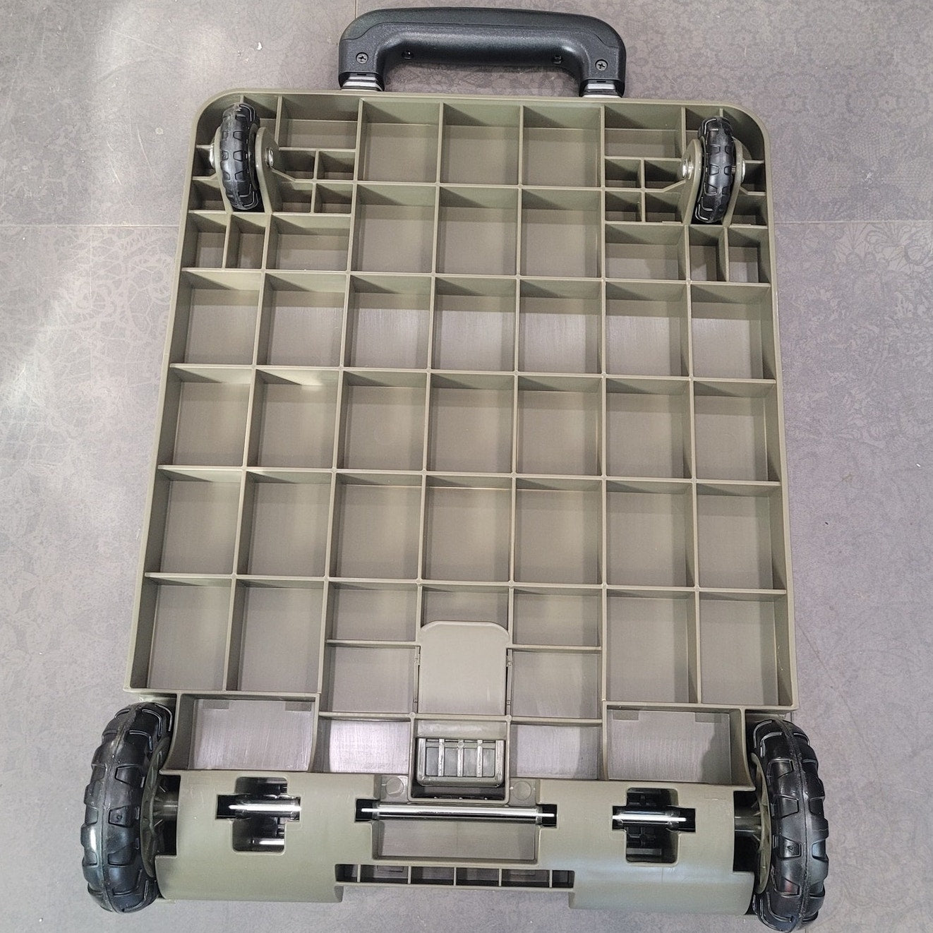 HD Folding Trolley Cart, 220 lb Cap., 4 Wheels, Bungee Cord, Telescopic Handle