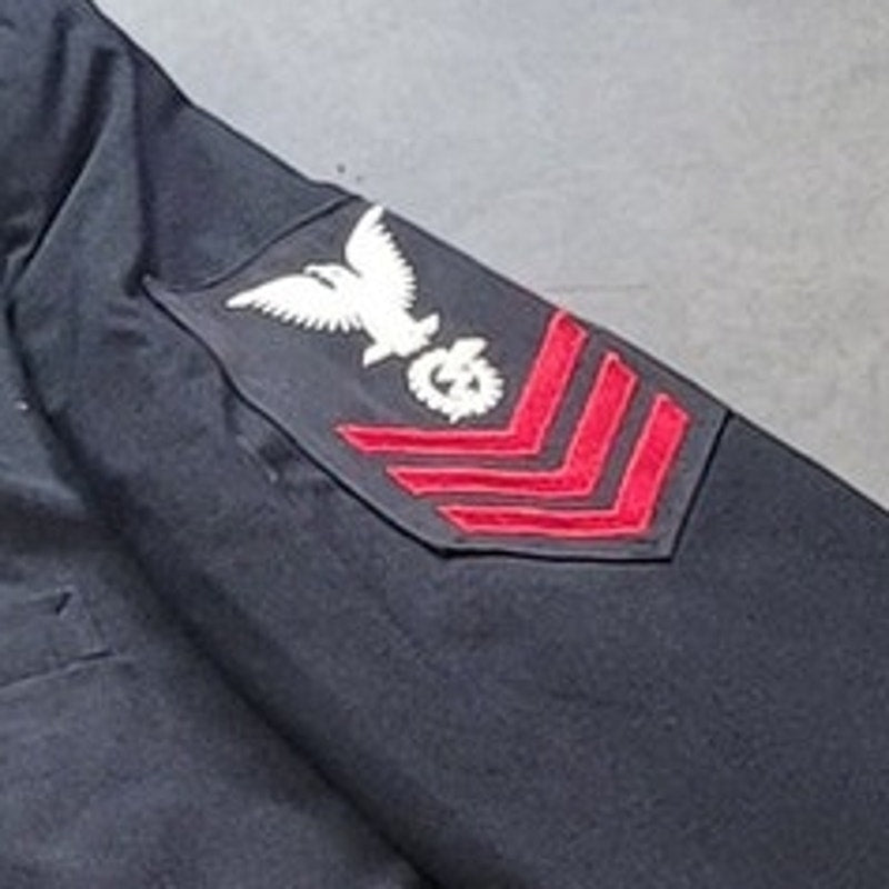 1973 U.S. Navy Data Processing Technician First Class Dress Blue Jacket – 44 X-Long, EUC