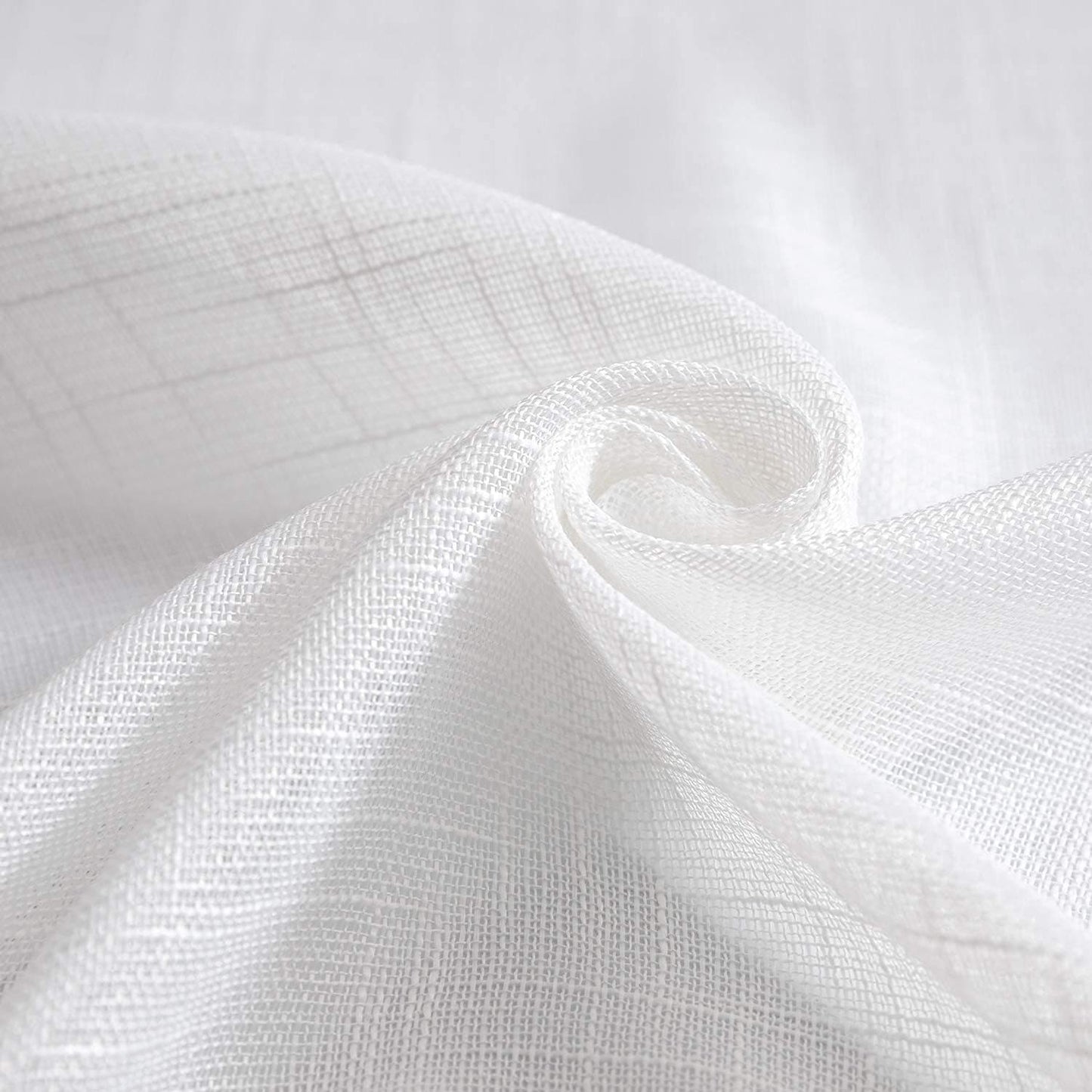 White Weave Sheer Curtains, 2 Panels @ 52"W x 108"L, Rod Pocket or Back Tab