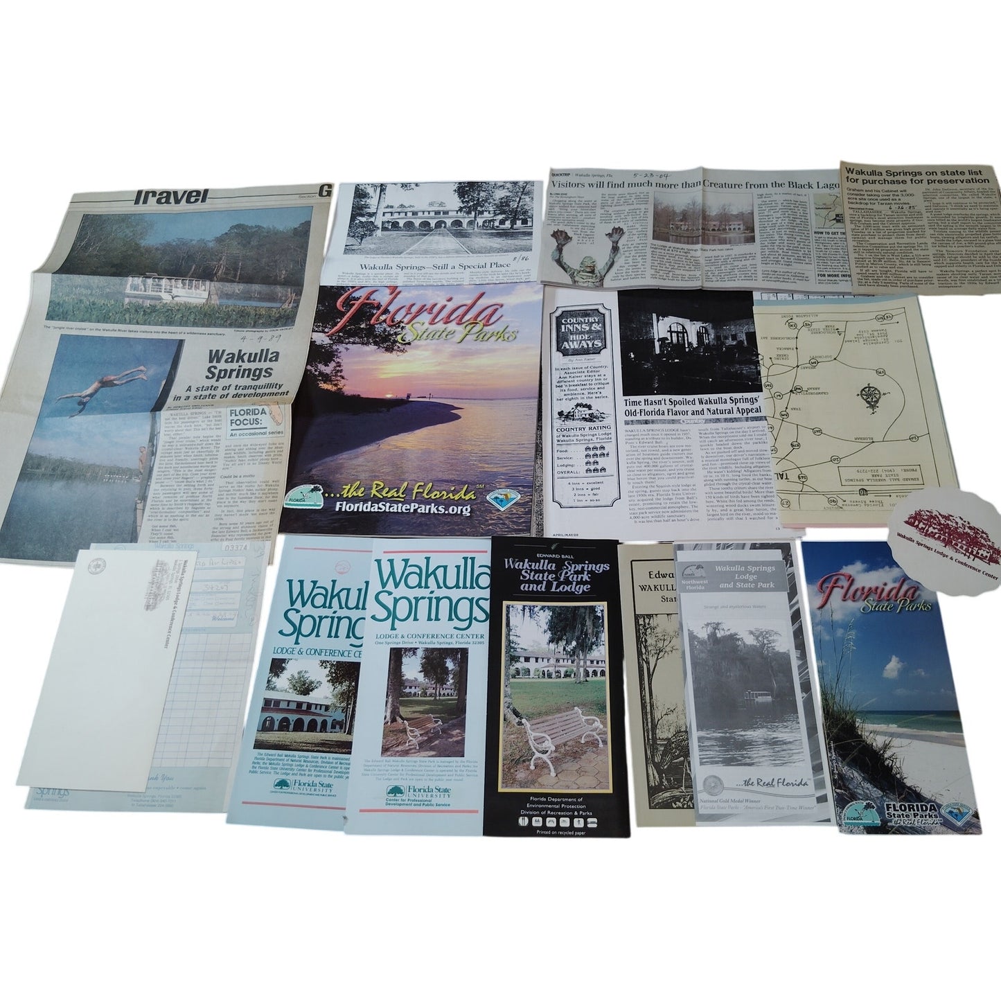 VTG Wakulla Springs, FL Ephemera Collection 2008 - Travel Brochures & Clippings