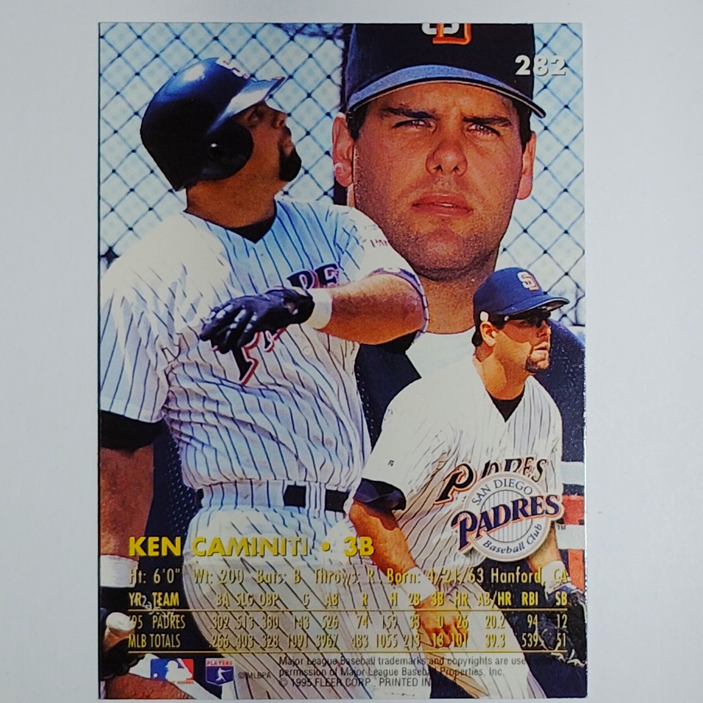 1996 Fleer Ultra Ken Caminiti Card 282 San Diego Padres VG/EX
