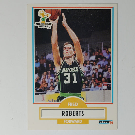 1990 Fleer Fred Roberts #108 – Milwaukee Bucks – Forward – NBA Card