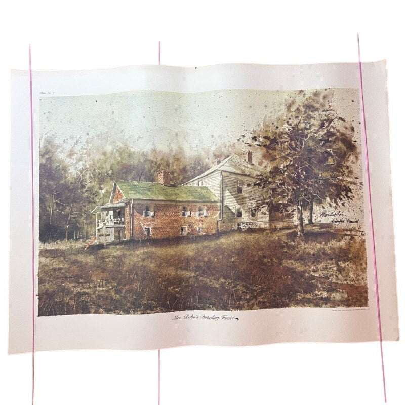 VTG Dwayne Warwick “Mrs. Bobo’s Boarding House” Litho Print Tennessee Art 25x18