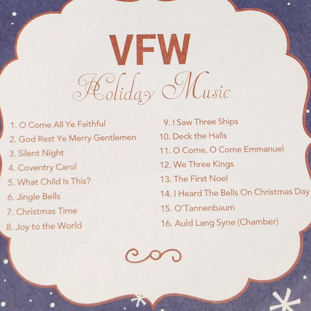 VTG VFW “Holiday Music” CD 16‑Track Promo Snowman Artwork Seasonal Compilation