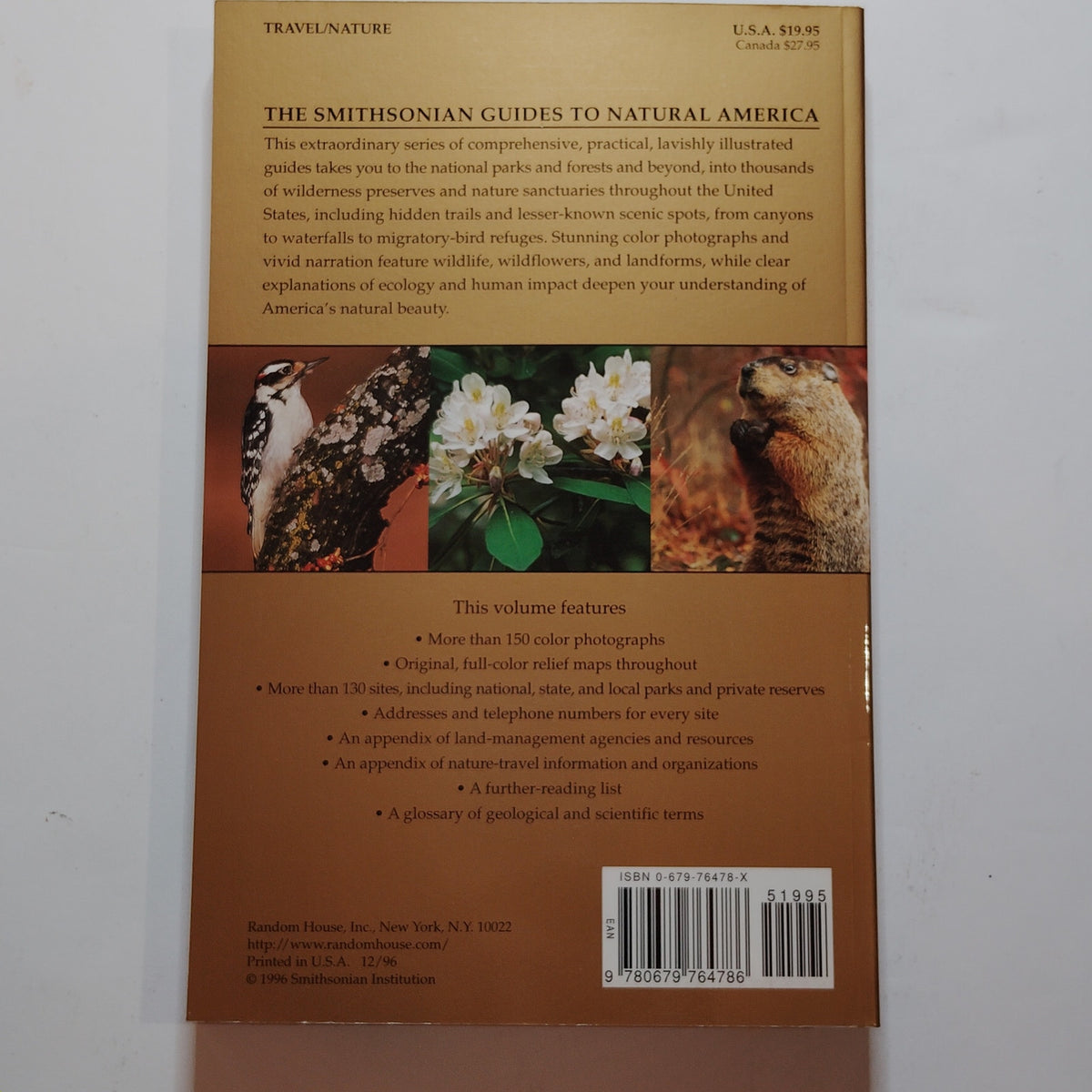 Smithsonian Guides Natural America Mid‑Atlantic States Softcover LN 1996