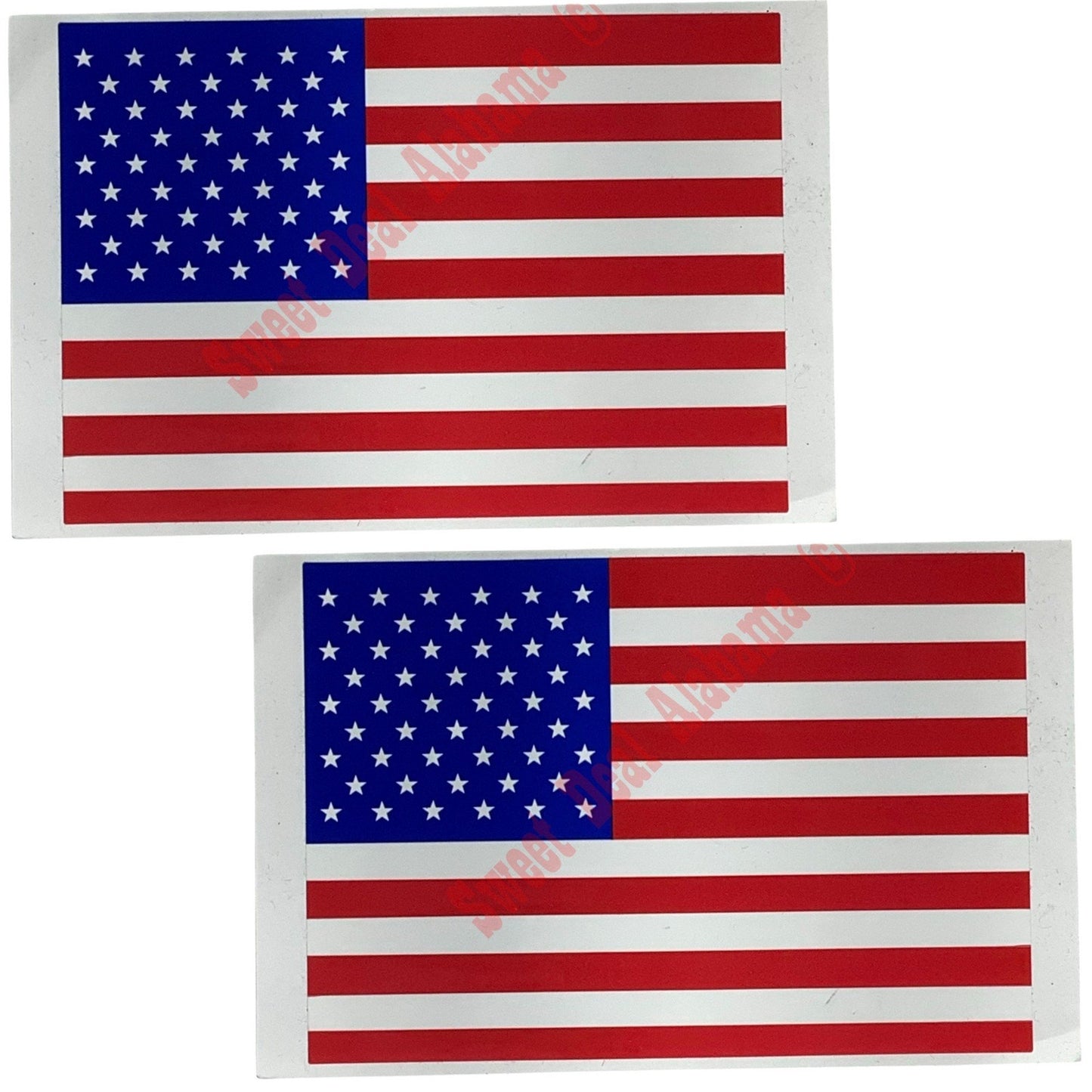 2 x U.S. Vinyl Flag Sticker Decals, 3" x 4.25", Great for Auto, Notebooks & More