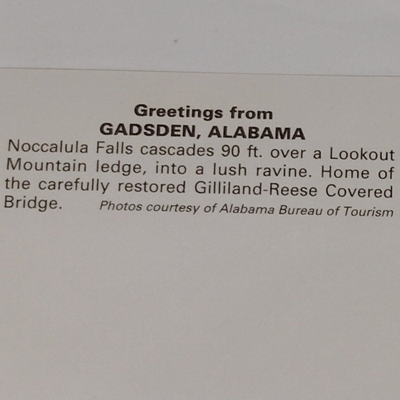 VTG Gadsden AL Multi‑View Postcard Gilliland Bridge Noccalula Falls NOS