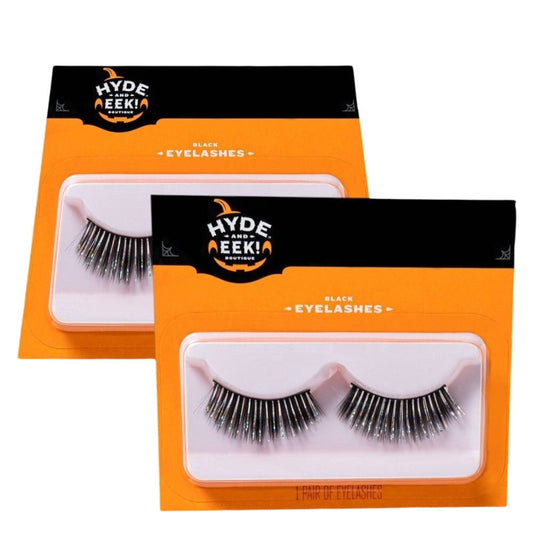 2-Pack Hyde & EEK! Boutique Halloween Fake Eyelashes – Blue & Silver Glitter
